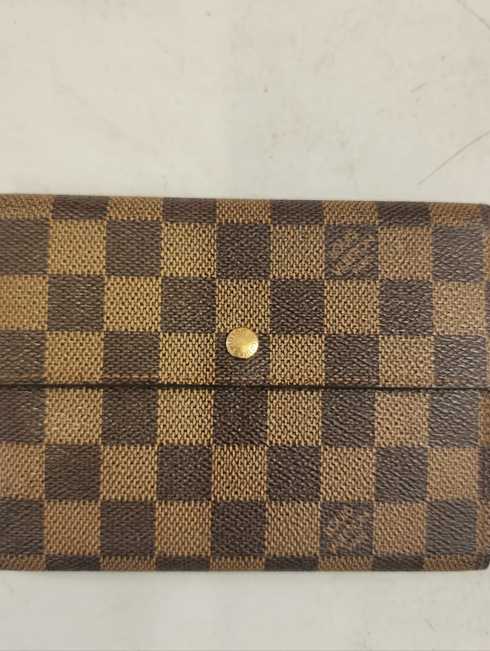 Authentic Vintage Damier Ebene Louis Vuitton Trifold Wallet With Digital COA